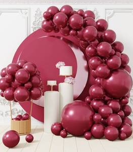 lot 87277 image: AULE 100 Pcs Metallic Burgundy Balloons Different Sizes 18105 inch Maroon Chrome Latex Shiny Helium Balloons Party Decoration for Birthday Wedding Baby Shower Graduation Anniversary