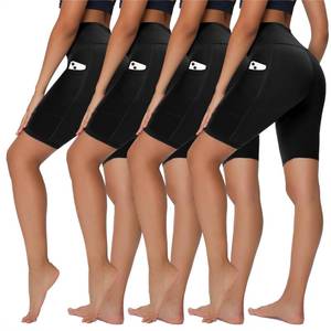 lot 87283 image: Sundwudu 4 Pack Biker Shorts for Women - 5�8� High Waist Tummy Control Summer Workout Shorts for Running Yoga Athletic