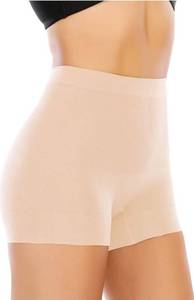 lot 90145 image: Womens Slip Shorts for Under Dress Seamless Shapewear Boyshorts Tummy Control Panties Shaping Shorts(#1 Beige(light Tummy Control),Medium)