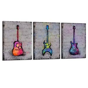 lot 90148 image: KREATIVE ARTS Abstract Guitar Music Wall Art Canvas Prints Musical Instruments Paintings Home Decor Decal HD Posters Printed Artworks for Bedroom Classroom Room 12x16inx3pc