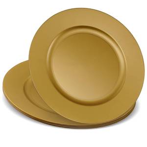 lot 90164 image: ELEGANT DISPOSABLES 13 Party Chargers Large Plates & Platters Great for Elegant Partys Weddings Tableware Great for Serving dish Gold Pack of 6