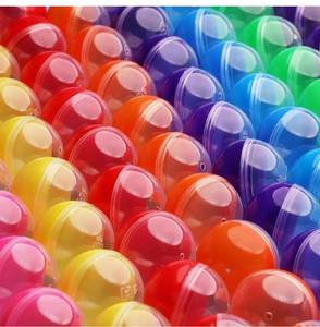 lot 90177 image: Entervending Empty Clear-Colored Round Capsules 2 inch 50 pcs Bulk 7 Colors Capsule for Toy Gumball Machines Plastic Containers Surprise for Kids Party Favor Prize