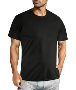 lot 90180 image: Deer Lady Mens UPF 50 Gym Workout T Shirt Athletic Shirt Short Sleeve Moisture Wicking Muscle Mesh Top Tee Shirts Black L