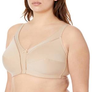 lot 90190 image: Fruit of the Loom womens Seamed Soft Cup Wirefree Cotton Bra, Sand Shine, 44C