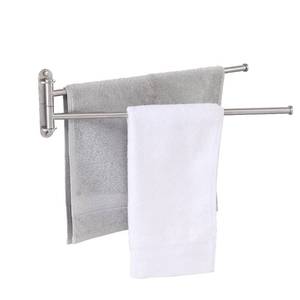 lot 90236 image: KES 19.5-Inch Bathroom Towel Rack, Swivel Towel Rack 2-Arm, Swing Out Double Towel Bar Wall Mounted, SUS304 Stainless Steel Brushed Finish, A2103S2L50-2