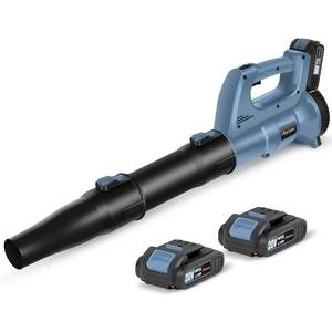lot 90253 image: AVID POWER 20V Cordless Leaf Blower, Electric Battery Operated Blower with Two Batteries, Dual-Speed Settings and Charger Included, Light Duty for Lawn Care - Retail $90.4
