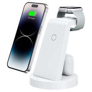 lot 90254 image: 3 in 1 Charging Station for iPhone - Wireless Charger for Apple Products Multiple Devices - Charging Dock Stand for AirPods (for iPhone 15 14 13 pro 12 11 X Max)