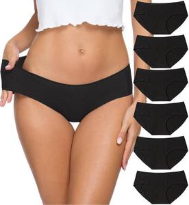 lot 90259 image: Altheanray Womens Underwear Cotton Underwear for Women Seamless Hipster Bikini Briefs Panties 6 Pack(3028M,Black)