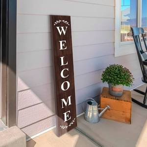lot 90261 image: 47.2 x 7.8 Inches Welcome Sign for Front Door Welcome Sign for Front Porch Standing Farmhouse Porch Signs Outdoor Tall Welcome to Our Home Sign Decorations Outdoor Welcome Signs for Porch(Fresh Welcome)