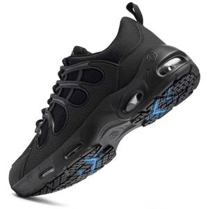 lot 97713 image: LARNMERN Men Non Slip Work Shoes Sneakers Chef Kitchen Restaurant Mens Slip Resistant Air Cushion Shoes Casual Walking Trainer, Black 11.5