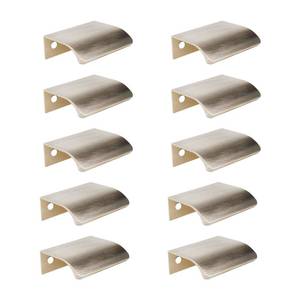 lot 97737 image: LC LICTOP Arc Modern Thick Finger Edge Pull 50mm1.97 Rounded Angle Brushed Nickel Hidden Drawer Pull 32mm1.26 Hole Center 10Pcs