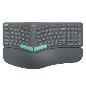 lot 97742 image: Nulea RT05B Wireless Ergonomic Keyboard, Split Keyboard with Cushioned Wrist Rest, Bluetooth and USB Connectivity, USB-C Rechargeable, Compatible with Windows Mac
