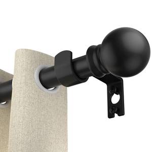 lot 97744 image: Black Curtain Rods for Windows 31- 46, Decorative Drapery Rod Adjustable by Splicing, 58 inch Small Curtain Rod for Bedroom, Living Room, Kitchen and Outdoors