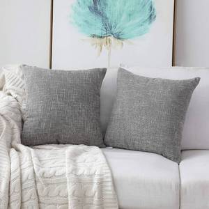 lot 97771 image: Kevin Textile Decorative Throw Pillow Covers Star Modern Farmhouse Pillowcases Indoor Outdoor, Set of 2, 20 x 20 inches (50x50cm), Grey