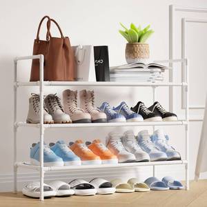 lot 97784 image: Sakugi Shoe Rack with Non-Woven Fabric - X-Large Shoe Organizer, 3-Tier Shoe Storage Rack, Sturdy Shoe Rack for Closet, Garage & Corridor, Stackable Shoe Rack for Entryway, White