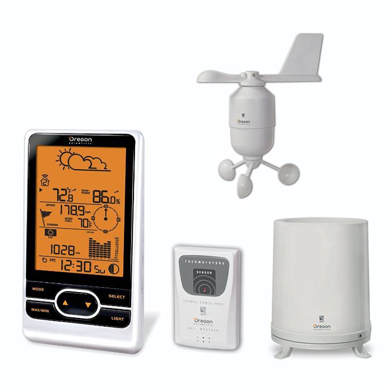 lot 3452 image: Oregon Scientific WMR86 Backyard Weather Station Pro with Thermometer wind Sensor Rain Gauge Humidity Barometric Pressure