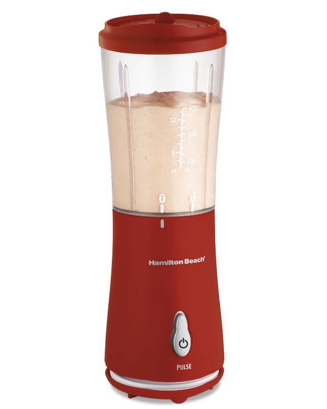 lot 3464 image: Hamilton Beach Personal Single Serve Blender with Travel Lid, Red (OPEN BOX)