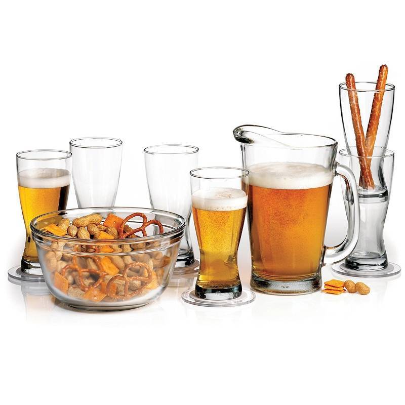 lot 3471 image: Anchor Hocking 14-Piece Beer Party Set