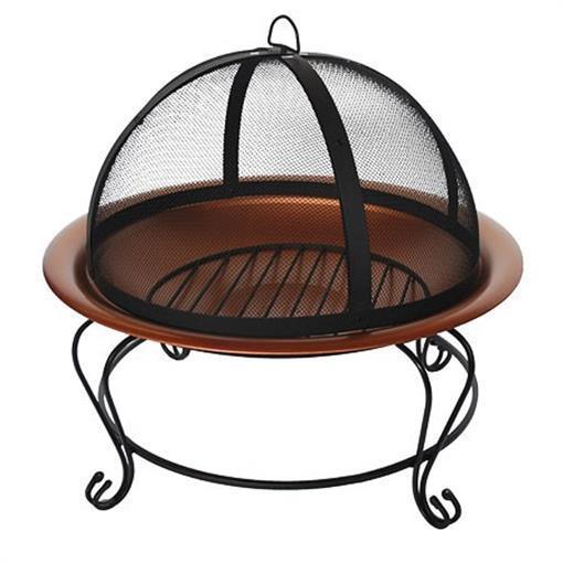 lot 3502 image: Fire Sense 60812 30 Outdoor Fire Bowl Pit Painted Copper Color (IN BOX)