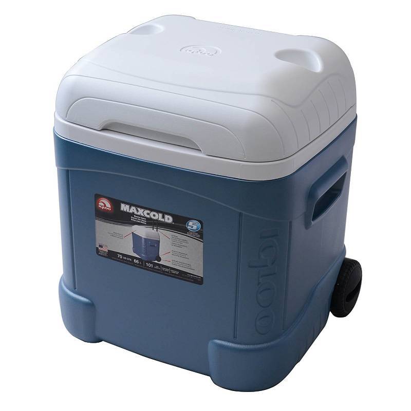 lot 3507 image: Igloo Ice Cube Maxcold Roller, 70-Quart (BRANDED)