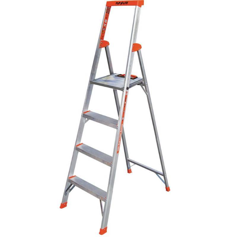 lot 3512 image: Little Giant Ladder Systems6 ft. Flip-N-Lite Aluminum Utility Ladder with 300 lb. Load Capacity Type IA Duty Rating