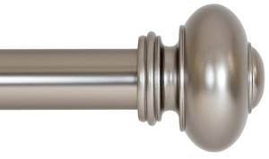 lot 51202 image: Ivilon Drapery Window Curtain Rod - Knob Design, 1 Inch Rod, 48 to 86 Inch. Satin Nickel