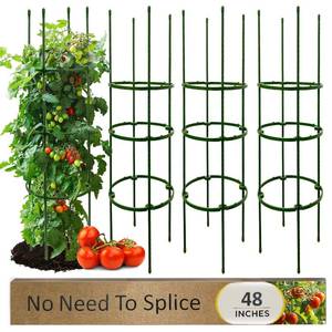 lot 51204 image: 4 Pack Tomato Cages for Garden, No Need to Splice 48��Tomato Plant Stakes, Tomato Stakes and Supports, Plant Stake for Supporter Climbing Plants(48 inches)