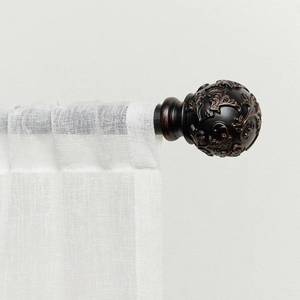 lot 51209 image: Exclusive Home Vine 1 Curtain Rod and Finial Set, Oil Rubbed Bronze, Adjustable 36-72