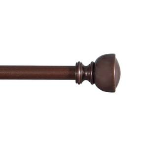 lot 51215 image: Interior Living 48-86 in. Petite Caf� Adjustable Knob End Curtain Rod, 12 in. Diameter, Brown