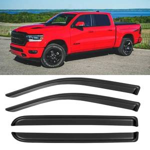 lot 51216 image: Window Visors Rain Guards for 2019-2024 Dodge Ram 1500 Crew Cab (New Body Style, Includes TRX), Tape-on Window Wind Deflectors Vent Shades for 19-24 Ram 1500 (NOT for Classic Style)