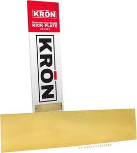 lot 51231 image: Door Kick Plate - 8 X 34 - Brass Finish Metal Plates for Wood or Metal Door - Door Plate - Kick Plates for Exterior Doors or Interior Doors - Commercial Grade