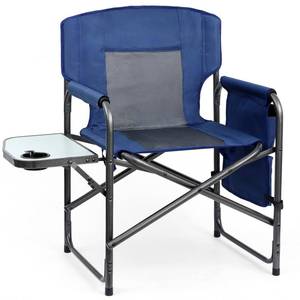 lot 51237 image: Yestomo Directors Chair, Camping Chairs for Adults, Heavy Duty Camping Chairs with Side Table, Lawn Chairs with Side Pockets Carry Straps