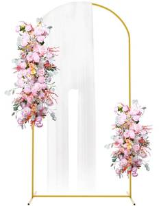 lot 51244 image: Putros Metal Arch Backdrop Stand 7.2FT Gold Wedding Balloon Arched Backdrop Stand Square Arch Frame for Birthday Party Bridal Baby Shower Ceremony Decoration