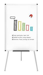 lot 51252 image: VIZ-PRO Magnetic Portable Easel Dry Erase Board, Flipchart Easel Stand Tripod Whiteboard, 24W x 36L - Retail $80.51