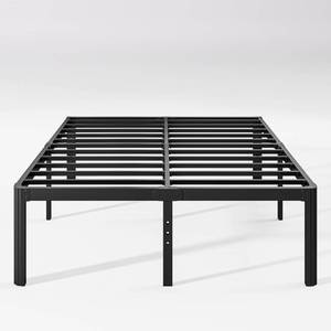 lot 51254 image: Hunlostten 18in High Queen Bed Frame No Box Spring Needed, Heavy Duty Metal Platform Bed Frame Queen Size with Round Corners, Easy Assembly, Noise Free, Black