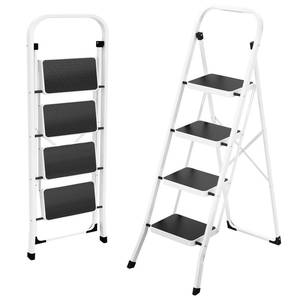 lot 51265 image: HBTower Step Ladder 4 Step Folding Ladder, Lightweight Portable Stepladder with Anti-Slip Pedal, Ladders with Convenient Handrails,330 lbs Capacity Step Stool for Kitchen, Home,White