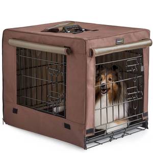 lot 51272 image: DONORO Dog Crates Kit for Small Size Dogs Indoor with Dog Crate Cover, Double Door Dog Kennels & Houses for Puppy and Cats, Collapsible Metal Contour Dog Cages
