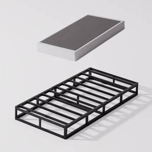lot 51280 image: Bedsnus Twin Size Box Spring and Cover Set, 9 Inch High Profile Metal BoxSpring, Heavy Duty Structure Mattress Foundation, Noise Free, Non-Slip, Easy Assembly - Retail $98.4