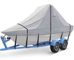 lot 51285 image: Wake Tower Boat Cover, Cover The SkiWakeboard Tower and Boat, Metal Fittings Waterproof Breathing Tear and UV-Resistant,Fits 20-22ft V-Hull Runabout Tournament Boat with SkiWakeboard Tower - Retail $245.88