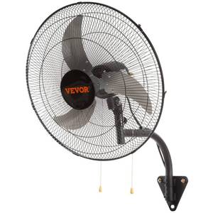lot 51296 image: VEVOR 20 inch Wall Mount Fan Oscillating, 3-speed High Velocity Max. 4650 CFM Industrial Wall Fan for Indoor, Commercial, Residential, Warehouse, Greenhouse, Workshop, Basement, Black, ETL Listed - Retail $93.33