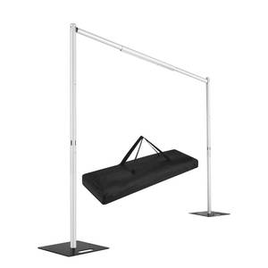 lot 51301 image: Hecis Pipe and Drape Backdrop Stand Kit 8ft x 10ft, Heavy Duty Wedding Backdrop for Events Decoration Backdrop Frame - Retail $164.97