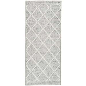 lot 51303 image: ReaLife Rugs Machine Washable Printed Tessa Modern Distressed Trellis Light Gray Ivory Eco-friendly Recycled Fiber Area Runner Rug (2 6 x 6 )