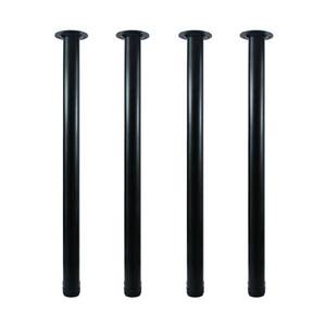 lot 51319 image: QLLY 32 inch Adjustable Tall Metal Desk Legs, Office Table Furniture Leg Set, Set of 4 (Black)