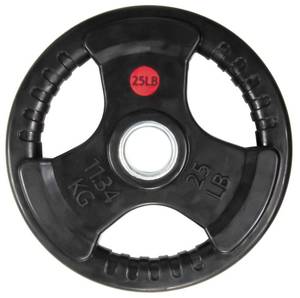 lot 51321 image: BalanceFrom Rubber Coated Cast Cast Iron Plate Weight Plate for Strength Training and Weightlifting, Olympic, 25-Pound, Single