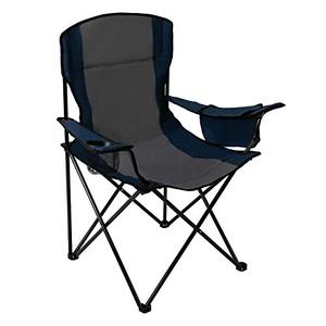 lot 51335 image: Pacific Pass Quad Camp Chair w Built-In Cooler and Cup Holder, Includes Carry Bag - NavyGray