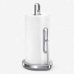 lot 51338 image: simplehuman Tension Arm Standing Paper Towel Holder, Brushed Stainless Steel