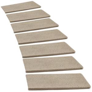lot 51350 image: PURE ERA Bullnose Carpet Stair Treads Set Tape Free Non-Slip Indoor Stair Protectors Pet Friendly Rugs Covers Soft Skid Resistant Washable Reusable 9.5 x 30(14 Pieces,Cream Gray) - Retail $129.27