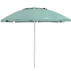 lot 51368 image: CARIBBEAN JOE Chaby International Portable, Adjustable Tilt Beach Umbrella with UV Protection, Mint, 7 FT