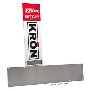 lot 51373 image: Satin Nickel Kick Plate - 8 X 34 - Brushed Nickel Door Kick Plate Looks Great and adds Scratch Protection - Exterior or Interior Door Protection - Door Plate - Commercial Grade Kickplates