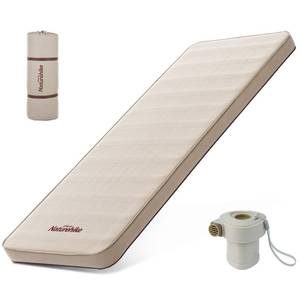 lot 51387 image: Naturehike Camping Mattress with Portable Air Pump, 4 Thick Self Inflating Sleeping Pad, Roll Up Bed, R-Value 9.5 for 4-Season Insulation, Comfort in Tent, Car, Truck, Van (Twin) - Retail $117.96